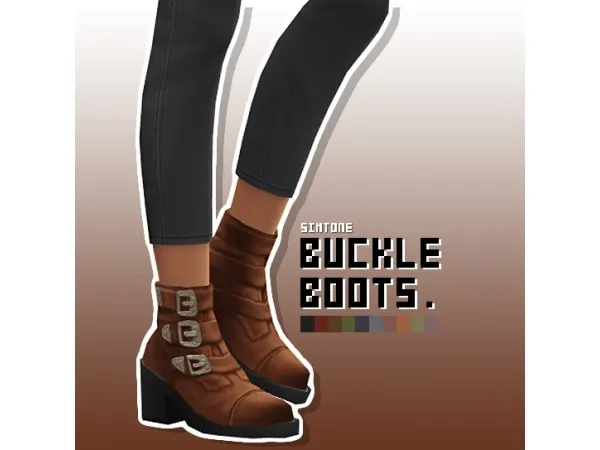 Maxis Match BUCKLE Boots by simtone - The Sims 4 Custom Content