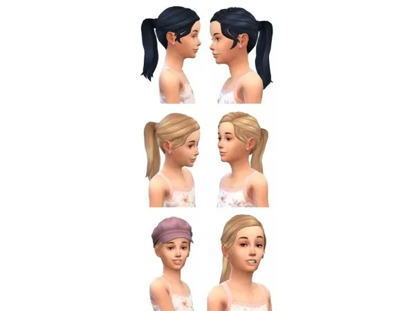 Maxis Match Long Ponytail Girls by birksche - The Sims 4 Custom Content