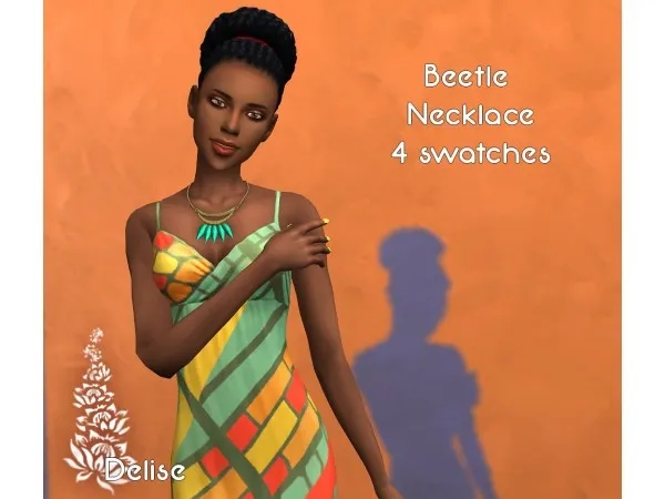 Maxis Match Beetle necklace sims by delis - The Sims 4 Custom Content