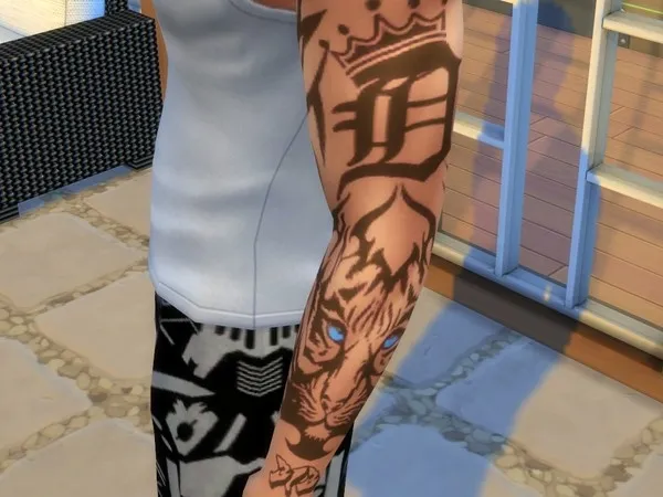 Mix Detroit Tribal Style Arm Sleeve - The Sims 4 Custom Content