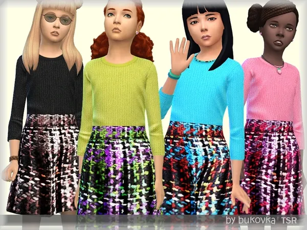 Alpha Dress Tweed - The Sims 4 Custom Content