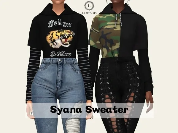 Alpha Syana Tucked in Sweater - The Sims 4 Custom Content