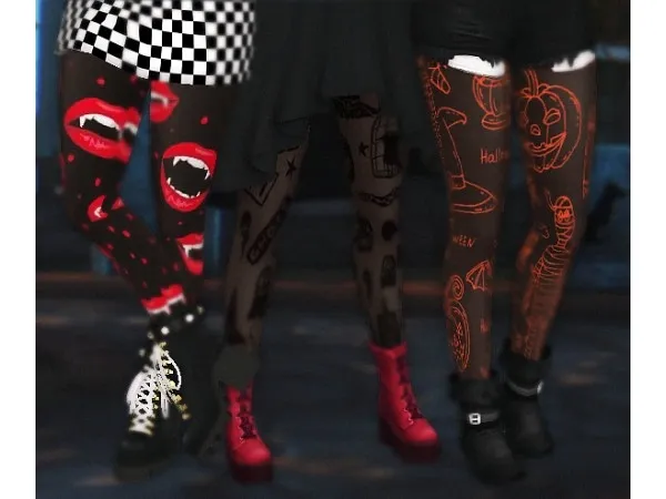 Maxis Match HALLOWEEN LEGGINGS by glowpixel - The Sims 4 Custom Content
