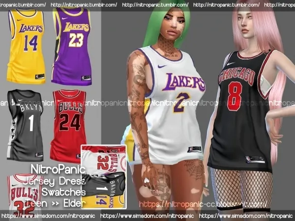 Alpha Jersey Dress by nitropanic - The Sims 4 Custom Content