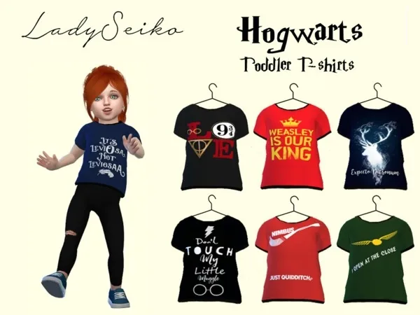 Alpha Hogwarts Toddler T Shirts Mesh needed - The Sims 4 Custom Content