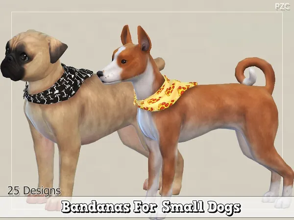 Alpha Bandanas For Small Dogs( Cats and Dogs Ep required) - The Sims 4 Custom Content