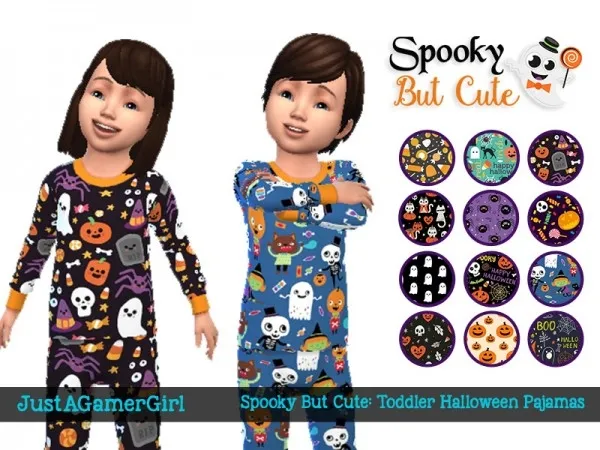Maxis Match Spooky But Cute Halloween Toddler Pajamas by justagamergirl25 - The Sims 4 Custom Content
