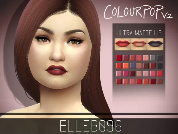 Alpha Colourpop Inspired Ultra Matte Lips v2 - The Sims 4 Custom Content