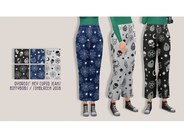 Maxis Match Hey cupid jeans hera culottes - The Sims 4 Custom Content