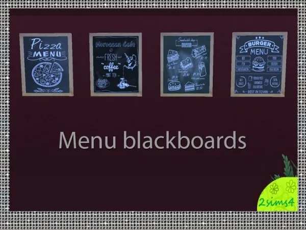 Alpha 4 blackboards for restaurants by lurania - The Sims 4 Custom Content