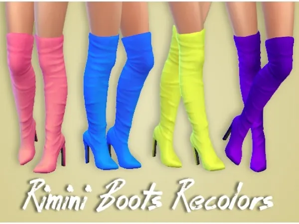 Alpha Madlen Rimini Boots Recolor by blindingechoes - The Sims 4 Custom Content