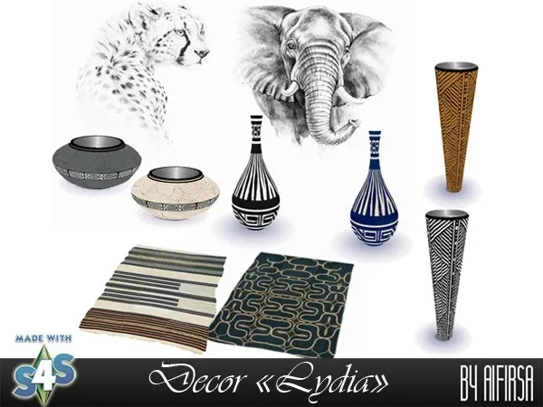 Alpha Decor for living room Lydia by afirsa - The Sims 4 Custom Content