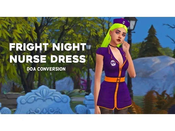 Maxis Match FRIGHT NIGHT NURSE DRESS by llazyneiph - The Sims 4 Custom Content