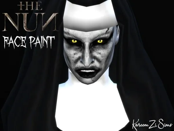 Alpha THE NUN Valak Costume Makeup - The Sims 4 Custom Content