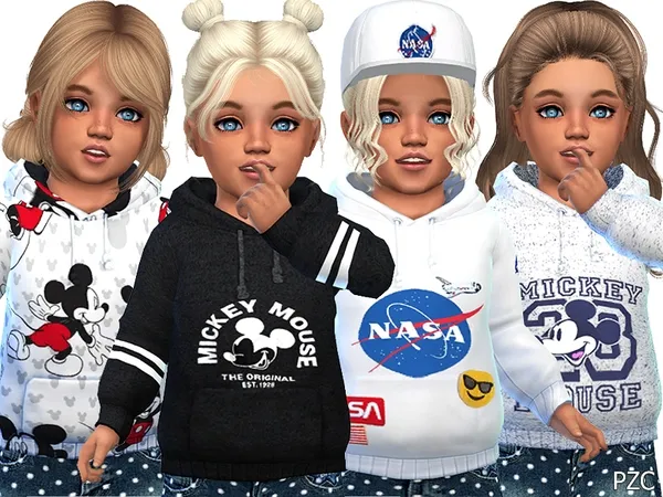 Alpha Mickey Hoodies For Toddler - The Sims 4 Custom Content