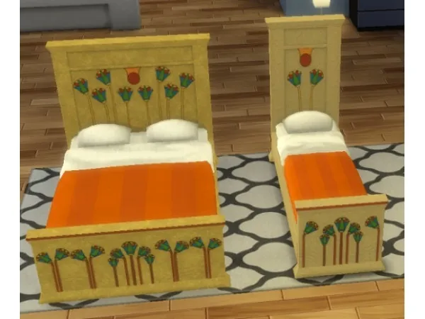 Maxis Match 3 to 4 Egyptian Beds by biguglyhag - The Sims 4 Custom Content