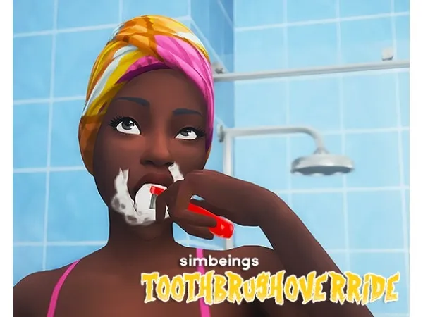 Maxis Match Red toothbrush overrride by simbeings - The Sims 4 Custom Content