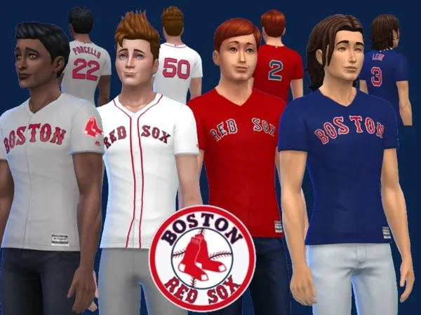 Alpha Boston Red Sox jerseys - The Sims 4 Custom Content