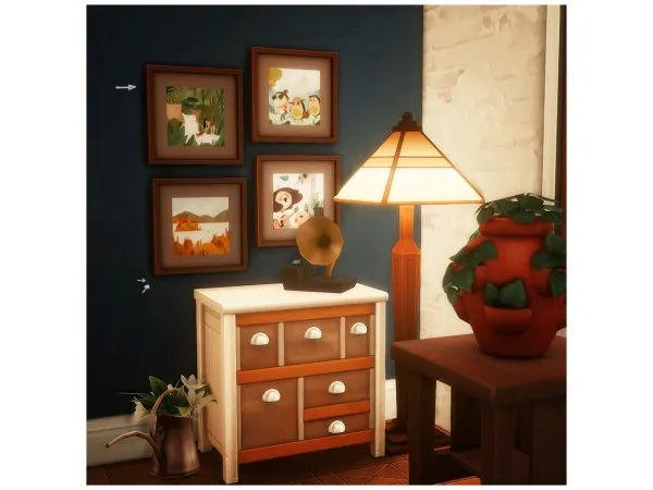 Maxis Match Cowplant pizza pictures mineker nursery set - The Sims 4 Custom Content