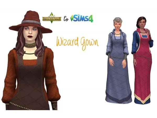 Maxis Match Wizard gown and necklace ta by zx - The Sims 4 Custom Content
