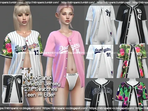 Baseball Jersey - The Sims 4 Custom Content