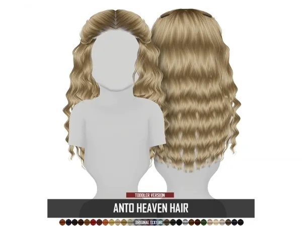 Alpha ANTO HEAVEN HAIR TODDLER VERSION - The Sims 4 Custom Content