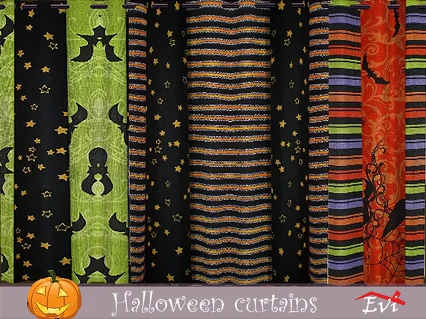 Alpha Halloween curtains - The Sims 4 Custom Content