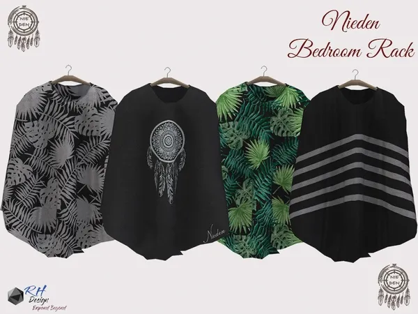 NEIDEN Decor Poncho Black - The Sims 4 Custom Content