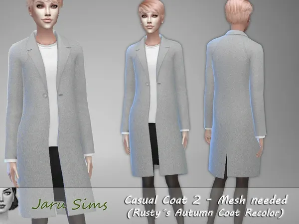 Alpha Casual Coat 2 Rustys Autumn Coat Recolor - The Sims 4 Custom Content