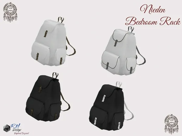 NEIDEN Decor Backpack BW - The Sims 4 Custom Content