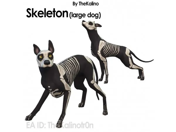 Maxis Match Skeleton (large dog) thesims by kalino - The Sims 4 Custom Content