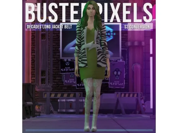 Maxis Match Decades Long Jacket Belt S3 Conversion by bustedpixels - The Sims 4 Custom Content