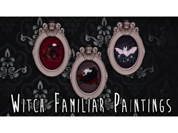 Maxis Match Witch Familiar Paintings by teanmoon - The Sims 4 Custom Content