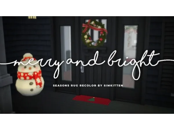 Alpha simkitten Merry And Bright Rug - The Sims 4 Custom Content