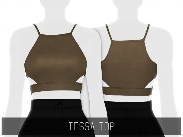 Alpha TESSA TOP by simsfinds - The Sims 4 Custom Content