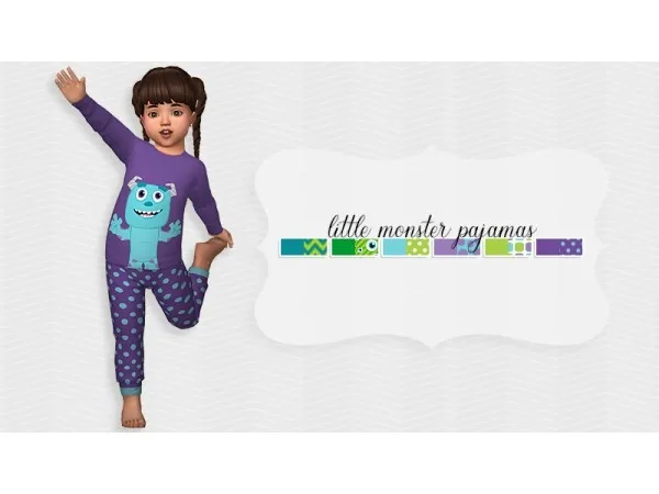 Maxis Match Simblreen Gift 4 Little Monster Pajamas by mamabearssims - The Sims 4 Custom Content