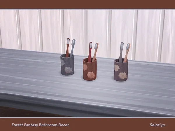 Forest Fantasy Bathroom Decor Toothbrushes - The Sims 4 Custom Content