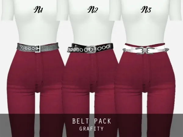 Alpha Belt Pack by grafity-cc - The Sims 4 Custom Content