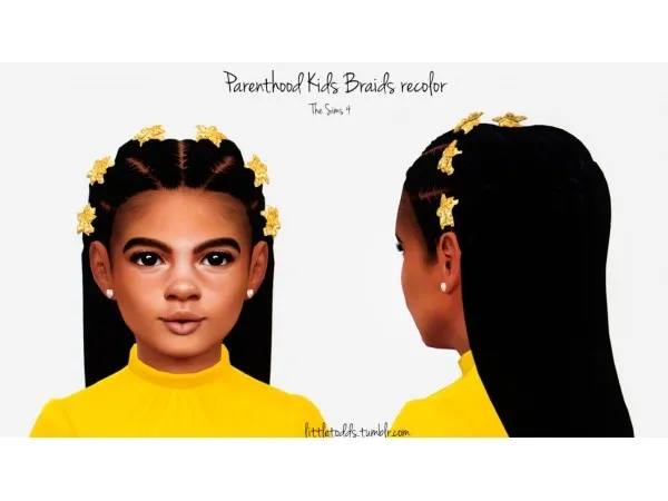 Parenthood Kids Braids recolor / Black - Gold Clips by littletodds