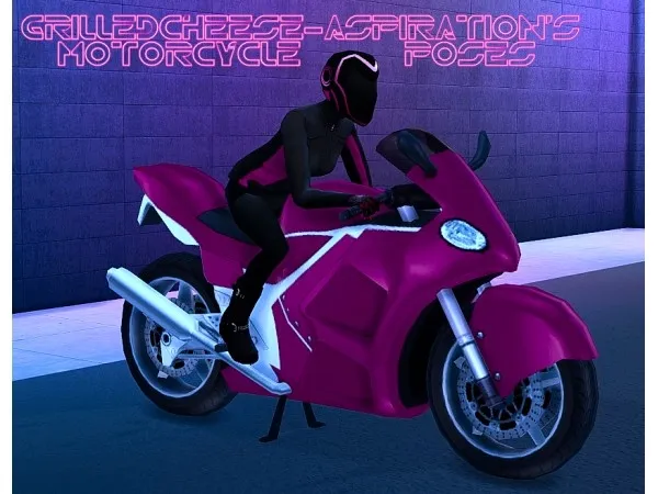 Alpha Motorcycle Posepack aspiration by grilledcheese - The Sims 4 Custom Content
