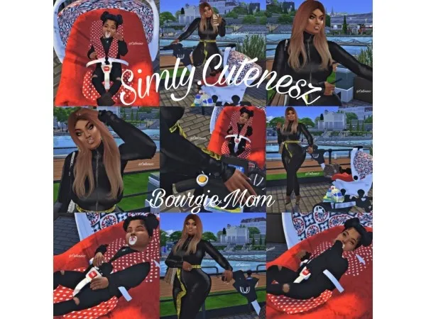 Alpha Mommy on duty stroller poses by simlycutenesz - The Sims 4 Custom Content