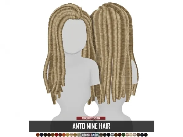 Alpha ANTO NINE HAIR TODDLER VERSION by redheadsims - The Sims 4 Custom Content