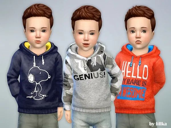 Alpha Hoodie for Toddler Boys P06 - The Sims 4 Custom Content