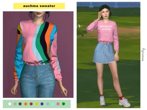 Alpha Auchma Sweater - The Sims 4 Custom Content
