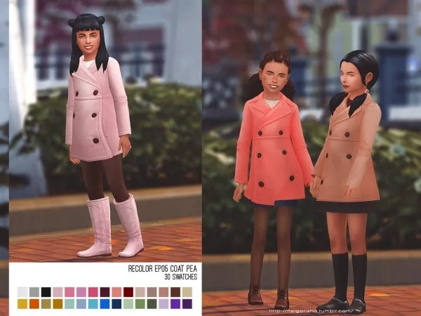 Maxis Match [helgatisha] Recolor EP05 Coat Pea for children - The Sims 4 Custom Content