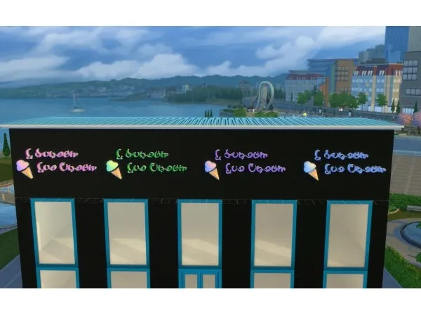Alpha Business Signs Simlish and Wall Art Styles by fire2icewitch - The Sims 4 Custom Content