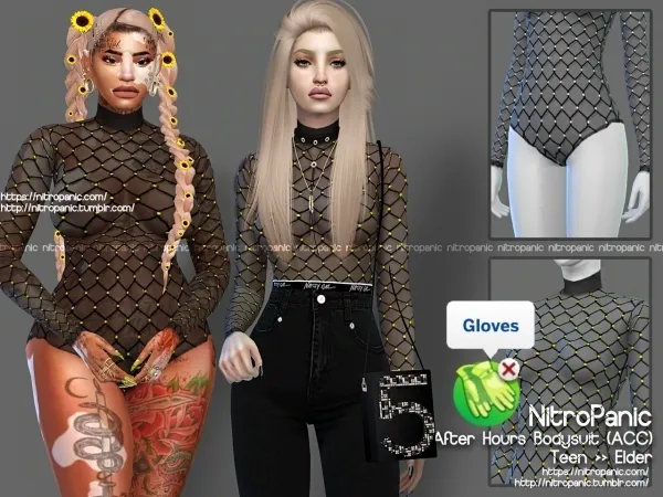 Alpha After Hours Bodysuit (as Accessory) - The Sims 4 Custom Content