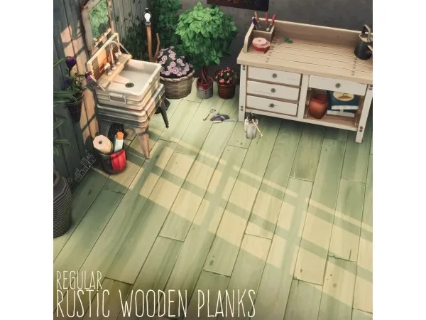 Maxis Match RUSTIC WOODEN PLANKS by amoebae - The Sims 4 Custom Content
