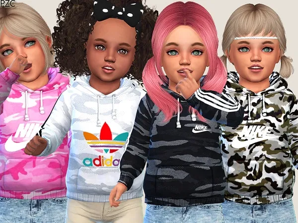 Alpha Camo Sporty Hoodies For Toddler - The Sims 4 Custom Content