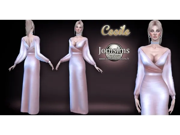 Alpha Cecile dress by jomsimscreations - The Sims 4 Custom Content